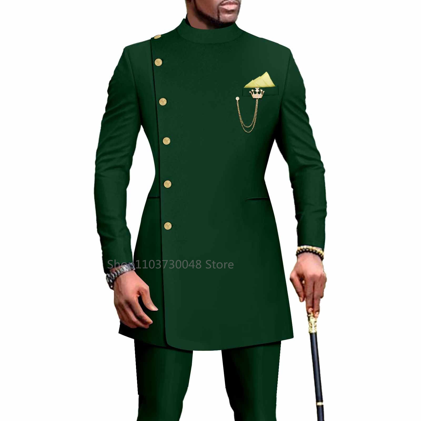 Men'S Grooming Jacket - 아프리카 디자인 슬림 핏 솔리드 남성