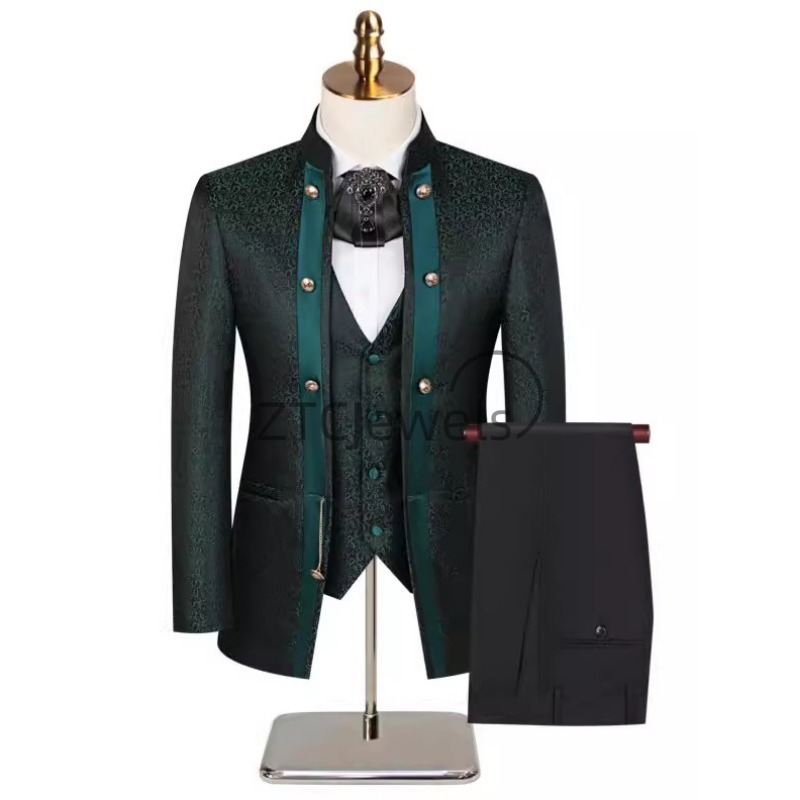 Men'S Grooming And Style - 2026년 신상 중국풍 남성 정장, 그린