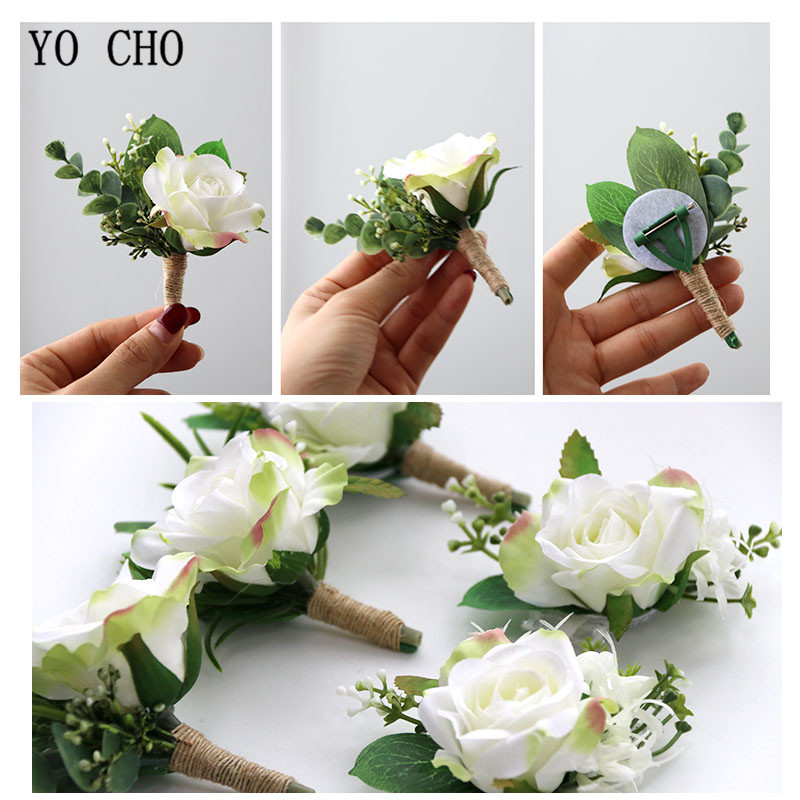 YO CHO 웨딩 플래너 장미 인공 실크 꽃 손목 코사 - Men'S Grooming For Marriage 리뷰 및 가격